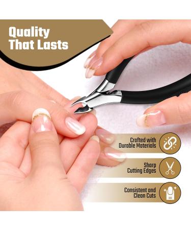 FERYES 1/2 Jaw Cuticle Cutter - Your Ultimate Anti-Slip Cuticle Trimmer for Perfect Nails Half Jaw Cuticle Clipper Blcak - Buy Online on SooperMarket.com