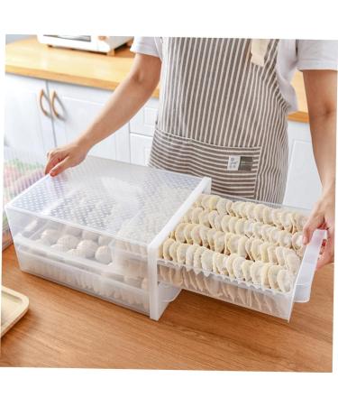 OSALADI 1 pc box Home Container Dumplings Double-deck Containe Eggs Transparent Plastic Deck re-usable Transparent Color 36X26CM double-deck - Buy Online on SooperMarket.com