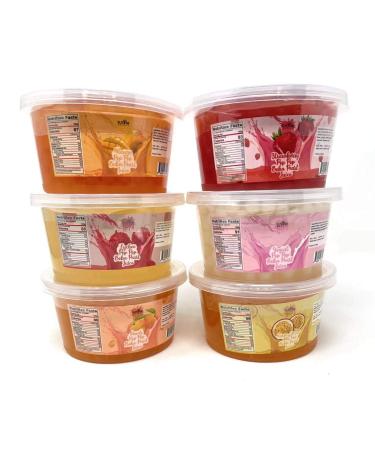 Fusion Select Bursting Boba Popping Boba Pearls - Fruit Tea Snack Toppings (Green Apple Peach Passion Fruit Mango Lychee Strawberry)