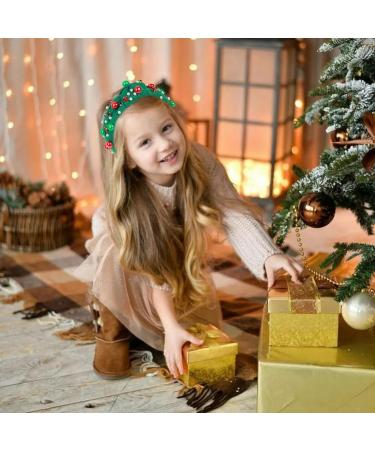 Bohue Rhinestone Pearl Knotted Headband Christmas Wide Headband Fashion Hair Bands Cross Knot Twisted Girl Hair Accessories for Christmas Party (Green) - Buy Online on SooperMarket.com