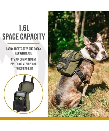OneTigris Ranger Green X-Small Dog Pack Backpack for Camping, Hiking, and Walking with Litter Bag Exit - Buy Online on SooperMarket.com