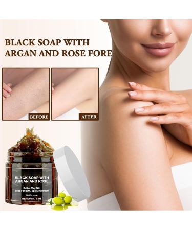 Buy Morocco Black Soap with Argan & Rose | Zawina Beldi Body Scrub | Natural Exfoliating Moroccan Black Soap - Buy Online on SooperMarket.com