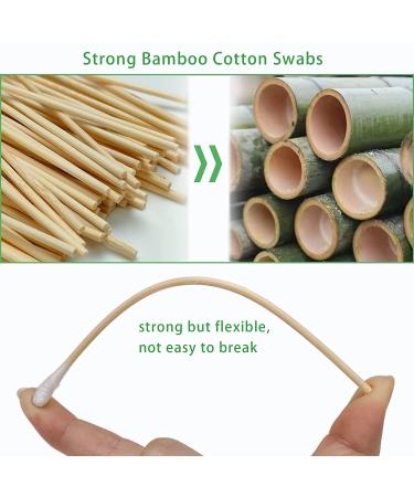 Bamboo Cotton Swabs 500 Count - Biodegradable 6 inch Cotton Buds - Organic Tip Applicators for Makeup, Cleaning & Pets Care - Buy Online on SooperMarket.com