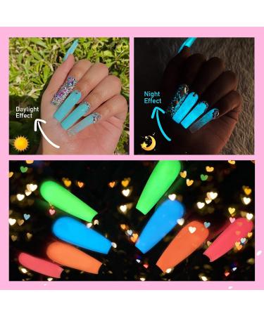 SAVILAND Glows in The Dark Gel Nail Polish Set - 12 Colors Neon Glow Nail Polish for DIY Nail Art - Valentines Day Gift - Buy Online on SooperMarket.com