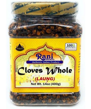 Rani Cloves Whole (Laung) 14oz (400g) Great for Food, Tea, Pomander Balls and Potpourri, Hand Selected, Spice, Bulk PET Jar  All Natural | NON-GMO | Vegan | Gluten Friendly | Indian Origin WHOLE (Jar) 14 Ounce (Pack of 1)