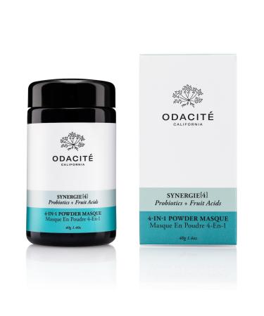 Odacit Acne Cream for Face - 4-in-1 Powder Masque Synergie 4 - Detoxifying Face Mask Facial Mask with Clay & Charcoal Clay Mask Detox and Brighten Face Mask for Pores and Blackheads 1.41 oz Clay & Charcoal Mask