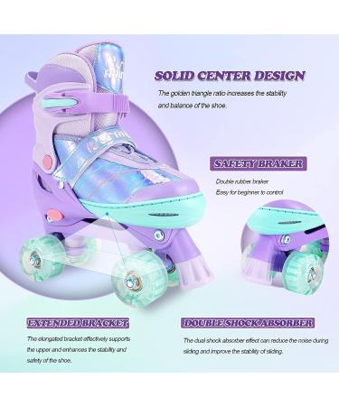 RunRRIn Girls Adjustable Roller Skates | Light Up Wheels | Purple | Size Medium (1-4 US) - Buy Online on SooperMarket.com