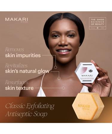Makari Classic Exfoliating Antiseptic Soap (7oz) - Promotes Even Skin Tone, Detoxifies and Revitalizes Skin - For Dry, Oily, Normal, Maturing, and Combination Skin - Buy Online on SooperMarket.com
