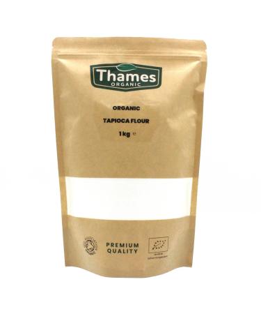 Organic Tapioca Flour - Non-GMO Raw Versatile Vegan Perfect for Baking and Thickening Sauces - Resealable Pouch for Freshness - Thames Organic 1kg 1 kg (Pack of 1)