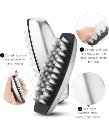 3-Piece Stainless Steel Nail Brush Set - Vibury Hand Wash Brushes for Cleaning Nails, Mud, and Eliminating Odors - Buy Online on SooperMarket.com