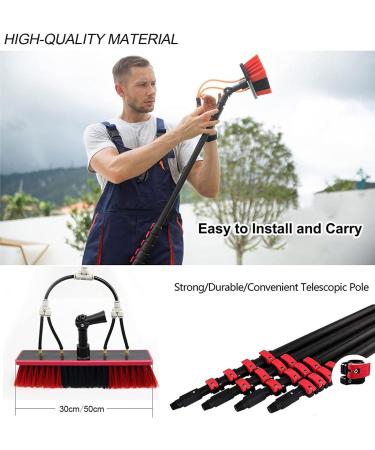 Photovoltaic Panel Cleaning window cleaning equipment conservatory roof cleaner water fed pole Window Cleaning Equipment 9m Window Cleaning Telescopic Pole Conservatory Roof Cleaning Kit 35cm Brush Head 6M/21FT - Buy Online on SooperMarket.com