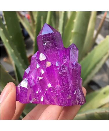 Beautiful Purple Flame Aura Stone Quartz Crystal Cluster Specimen Home Decoration Full of Texture - Buy Online on SooperMarket.com