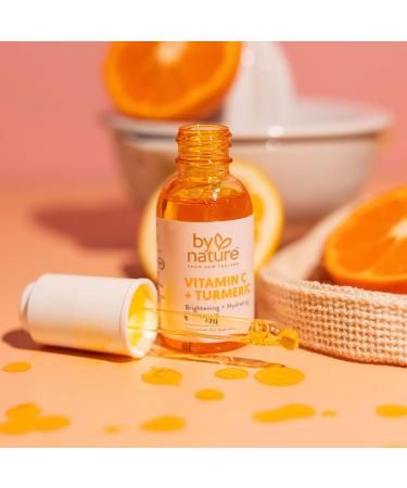 By Nature Brightening & Hydrating Face Oil - Vitamin C & Turmeric Extract for Revitalizing Dull Skin | 1 Fl Oz - Unisex Plant Squalane Oil - Buy Online on SooperMarket.com