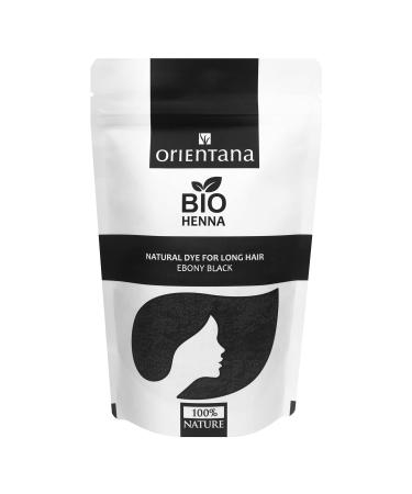 Orientana Orientan Bio Henna Hair color |Ebony black |100% vegan natural organic powder for long hairA permanent black plant hair color that gives the hair abundance - 100g 1 piece (1 Pack) Black