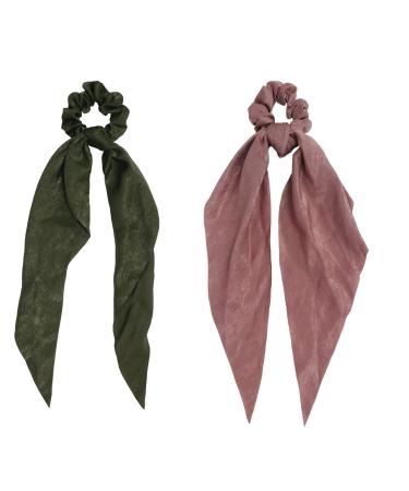 Getacota 9-Piece Bowknot Hair Scrunchies Set - Satin Chiffon Long Tail Scrunchy Scarf Vintage Ponytail Holder for Women - Buy Online on SooperMarket.com