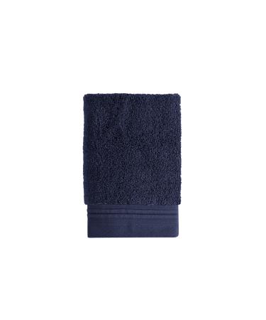 Kate Spade New York Scallop Pleat 580 GSM Terry 1 Piece Wash Cloth  13 x 13 Inches  100% Cotton (French Navy) French Navy WASH CLOTH