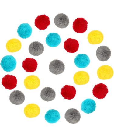 Chiwava 24PCS Catnip Furry Cat Toys Ball Soft Pom Pom Balls - Kitten Chase Quiet Play - Assorted Color - Buy Online on SooperMarket.com