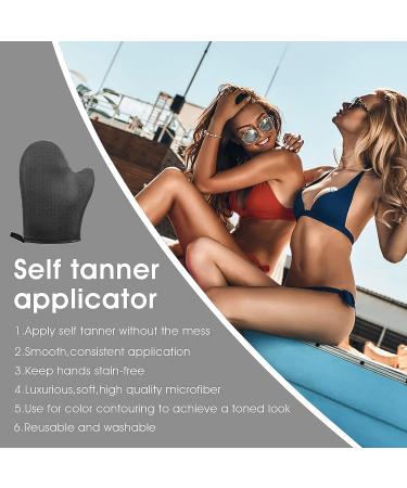 WLLHYF Self Tanning Mitt Applicator - Ultra Soft 3D Design Glove for Face and Back - Black Tanner Mitts for Smooth Application - Buy Online on SooperMarket.com