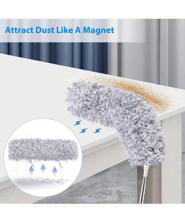 FUUNSOO Microfiber Duster with Extension Pole - 30-100 Inches | Bendable Head, Extendable for Cleaning High Ceilings, Fans, Furniture, Cobwebs | Interior Roof Cleaner - Buy Online on SooperMarket.com