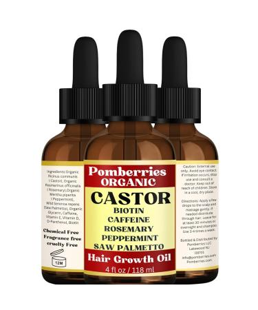 Organic Castor Oil Scalp Treatment - Rosemary Biotin & Mint for Hair Growth & Strength - 4 fl oz | Nourish & Reduce Hair Loss - Buy Online on SooperMarket.com