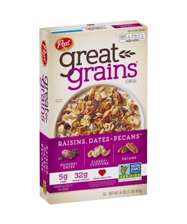Post Great Grains Raisins, Dates & Pecans Whole Grain Cereal, 16 Ounce