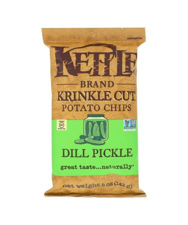 Kettle Foods Krinkle Cut Potato Chips Dill Pickle 5 oz (142 g)