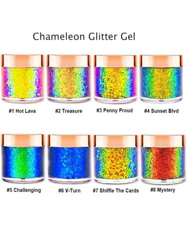 GL-Turelifes Chameleon Body Glitter Gel Set - Sparkling Chunky Glitter for Eyes, Face, Lips & Body - Festival Cosmetic Glitter - Long Lasting - 2 Pack - Buy Online on SooperMarket.com