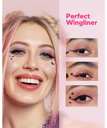 Komoko Winged Eyeliner Stamp (2 Count) - Smudgeproof & Waterproof Liquid Eyeliner Pen - Cat Eye Makeup with Wingliner Stamp - All Eye Shapes - Wing&Moon - Buy Online on SooperMarket.com
