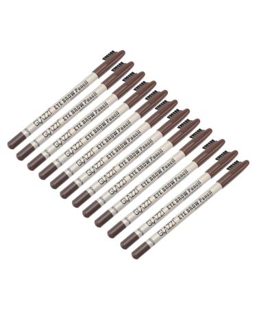 Mikinona 12pcs Eyebrow Pencil with Brush Eyebrow Pen Easy Coloring Brow Pencil Cosmetic Pencils Wood