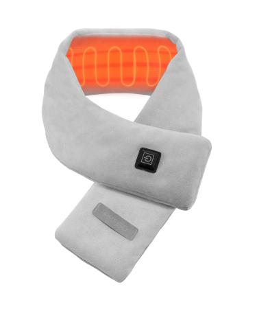Neck Heating Pad  AKASO Heated Neck Wrap for Neck Pain Relief  Electric Heating Pad with 5000mAh Power Bank  Cordless Thermal Neck Brace with Auto Shut Off for Stiffness Relief Grey
