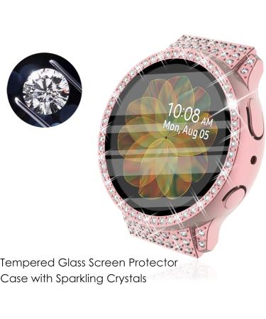 Surace Compatible with Galaxy Watch Active 2 Screen Protector Case 3 Pack Bling Crystal Diamond Tempered Glass Protective Cover Compatible for Samsung Galaxy Watch Active 2 40mm Rose Gold/Pink/Clear Rose Gold/Pink/Clear with Screen Protector Galaxy Watch  - Buy Online on SooperMarket.com