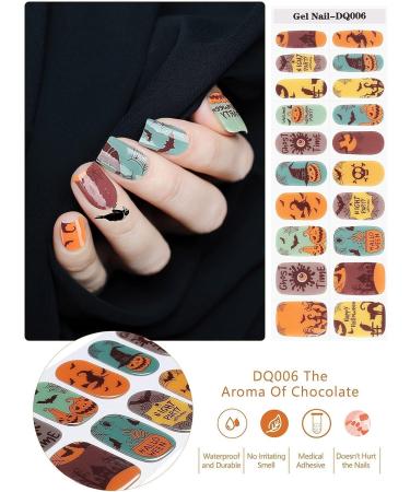 Kalolary Halloween Gel Nail Polish Stickers 20PCS Nail Adhesive Wrap Full Wraps Gel Nail Strips with Nail File and Stick for Halloween Nail Art Decor (UV/LED Lamp Required) (D) - Buy Online on SooperMarket.com