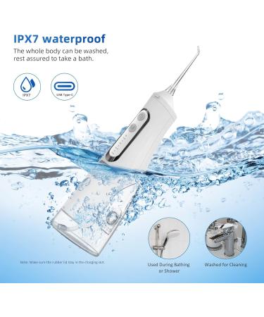 Cordless Water Flosser - 4 Modes, 4 Nozzles, 310ml Capacity, USB Charging, IPX7 Waterproof, Travel-friendly (White) - Buy Online on SooperMarket.com
