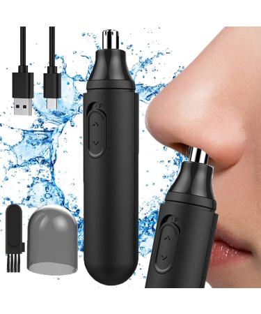 Usb rechargeable nasal hair trimmer nose hair cutter ear haar cutter IPX7 waterproof double blades of professional pain -free eyebrows and stimulus trimmers for men and women black