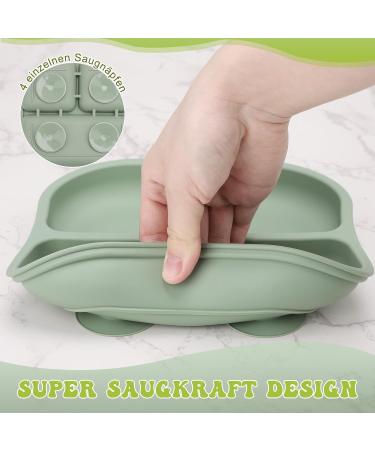 FireTink 3-Piece Silicone Baby Plate Set - BPA-Free Suction Cup Slip-Resistant Children's Dishware with Fork & Spoon - Buy Online on SooperMarket.com