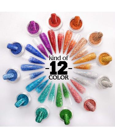 Warmfits Holographic Nail Glitter - 12 Colors Superfine Festival Powder for Nail & Body Art - Buy Online on SooperMarket.com