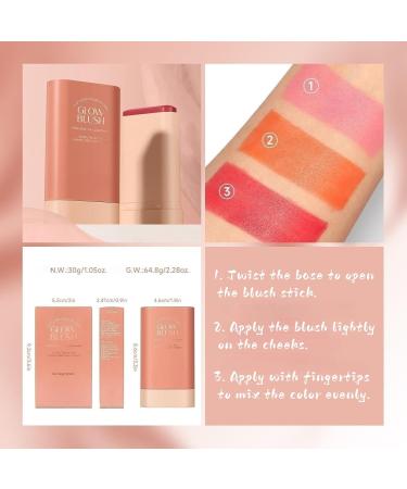 Lovelycat On the Go Makeup Blush Stick Long Lasting Natural Nude Makeup Tinted Moisture Stick Shadow Lips Cheek Waterproof Creamy Makeup Long Lasting Natural Nude Makeup for All Skin (pink) - Buy Online on SooperMarket.com