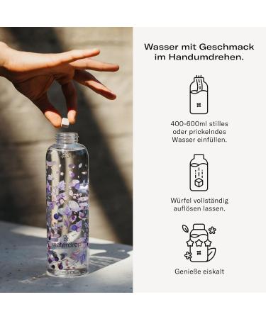 Waterdrop Starter Set Glass | 600ml Glass Bottle + 18 Sugar-Free Microdrinks in 6 Fruity Varieties | Tasting Package for Refreshing Beverages - Buy Online on SooperMarket.com