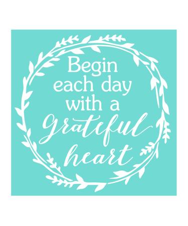 YeulionCraft Self-Adhesive Silk Screen Printing Stencil  Love Theme Reusable Sign Stencils Mesh Transfers for Painting on Wood Decoration DIY T-Shirt Fabric  Begin Each Day