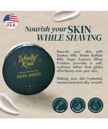Buy Unscented Bare Siero Tallow Shaving Soap | Sensitive Skin | Donkey & Water Buffalo Milk Enriched - Buy Online on SooperMarket.com