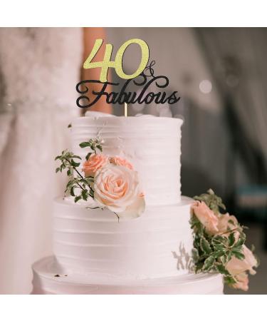 Sumerk Glitter 40 & Fabulous Cake Topper 40th Birthday Cake Picks 40th Anniversary Cake Topper Party Decorations Supplies - Buy Online on SooperMarket.com