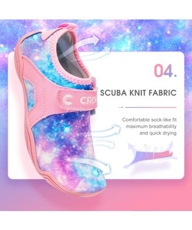 CROVA Kids Water Sports Shoes - Ultra Light Quick-Dry Aqua Socks for Boys Girls - Purple Galaxy Design - Sizes 2.5-10 Toddler/Little Kid - Buy Online on SooperMarket.com