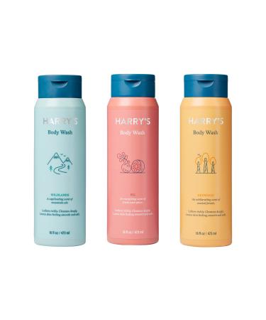 Harry's Men's Body Wash Shower Gel Variety - Fig Wildlands Redwood (Pack of 3) Wildlands + Fig + Redwood 16 Fl Oz (Pack of 3)