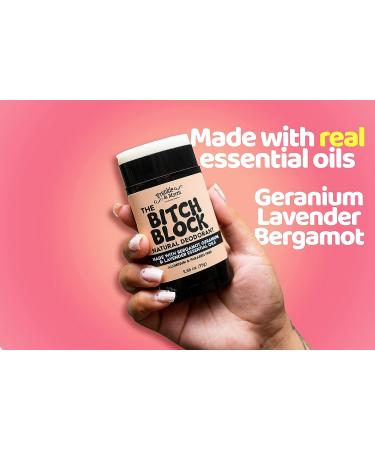 B!ch Block Natural Deodorant with Bergamot, Lavender & Geranium | Aluminum-Free with Essential Oils | 2.56 oz Stick - Paraben & Phthalate Free - Buy Online on SooperMarket.com