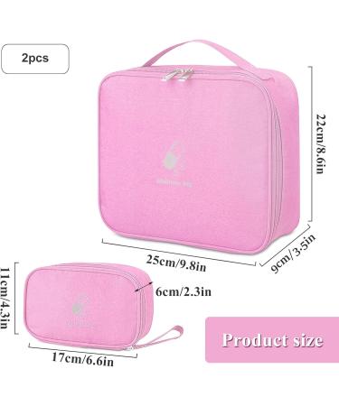 Keraneet 2-Piece Medication Bag | Dust-Repellent Portable Pharmacy Storage for Travel & Home - Pink - Buy Online on SooperMarket.com