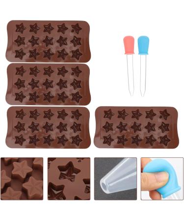 MAGICLULU 1 Set Chocolate Mold Ice Cube Gum Star Pie Pans Animal Stencils Star Shaped Candy Silicone Molds Silicone Ice Cube Molds Star Pasties Crayon Mold Baking Supplies Cake Silica Gel 21x10.5cm Brown - Buy Online on SooperMarket.com