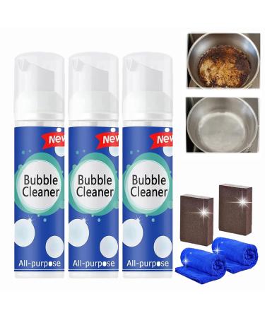 All-Purpose Rinse-Free Cleaning Spray Bubble Cleaner All Purpose The Bubble Cleaner Kitchen Clean Bubble Cleaner Foam Spray Stubborn Grease & Grime Remover Bubble Spray (100ml*3)