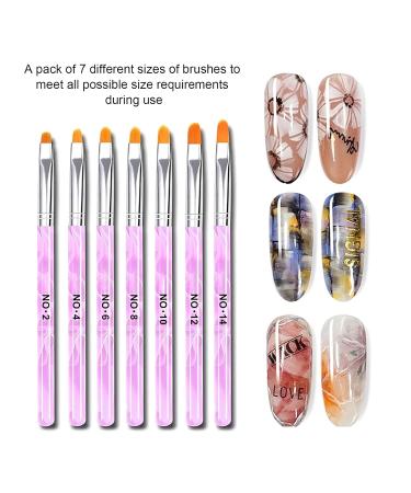 Professional 7-Part Nail Art Brush Set with Nail Shaver - Perfect for Gel & Acrylic Nail Designs - Buy Online on SooperMarket.com