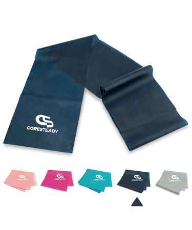 Coresteady Resistance Band For Men & Women - Exercise Band to Build Strength Flexibility Muscle & Tone - For Fitness Stretching Pilates Physio & Yoga - With Exercise Guide 4. MIDNIGHT BLUE 1.3 Metre
