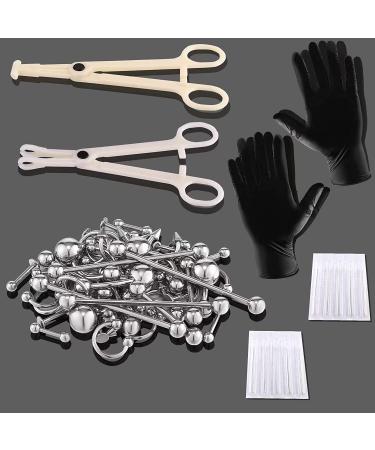64pcs Stainless Steel Piercing Kit for Belly, Septum & all Piercings - Buy Online on SooperMarket.com
